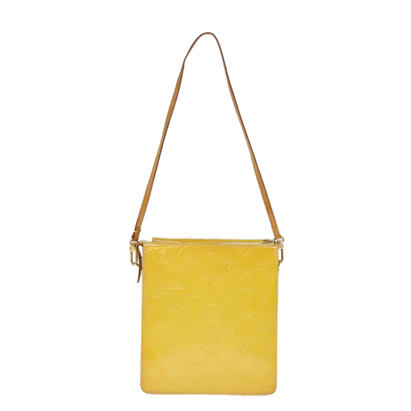 LOUIS VUITTON Monogram Vernis Motto Pouch Lime Yellow M91059 LV Auth 75874 - Picture 2 of 16